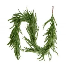 Faux Norfolk Christmas Garland 5Ft Artificial Greenery Xmas Decor for Fireplace