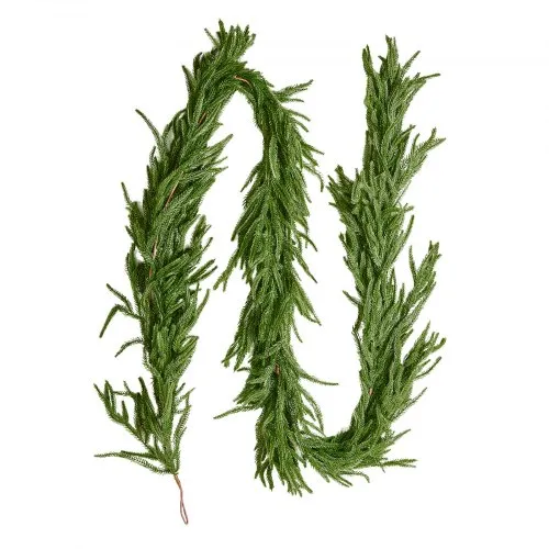VEVOR Christmas Garland, 9-FT Realistic Norfolk Pine Garland, Evergreen Real Touch Artificial Faux Greenery Garlands, for Holiday Indoor Outdoor Xmas Decoration on Table, Mantel, and Fireplace