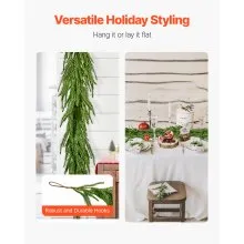 Faux Norfolk Christmas Garland 9Ft Artificial Greenery Xmas Decor for Fireplace