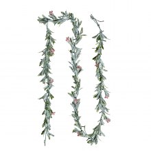 9Ft Christmas Garland with Realistic Vines Berries Olive Leaves and Light String