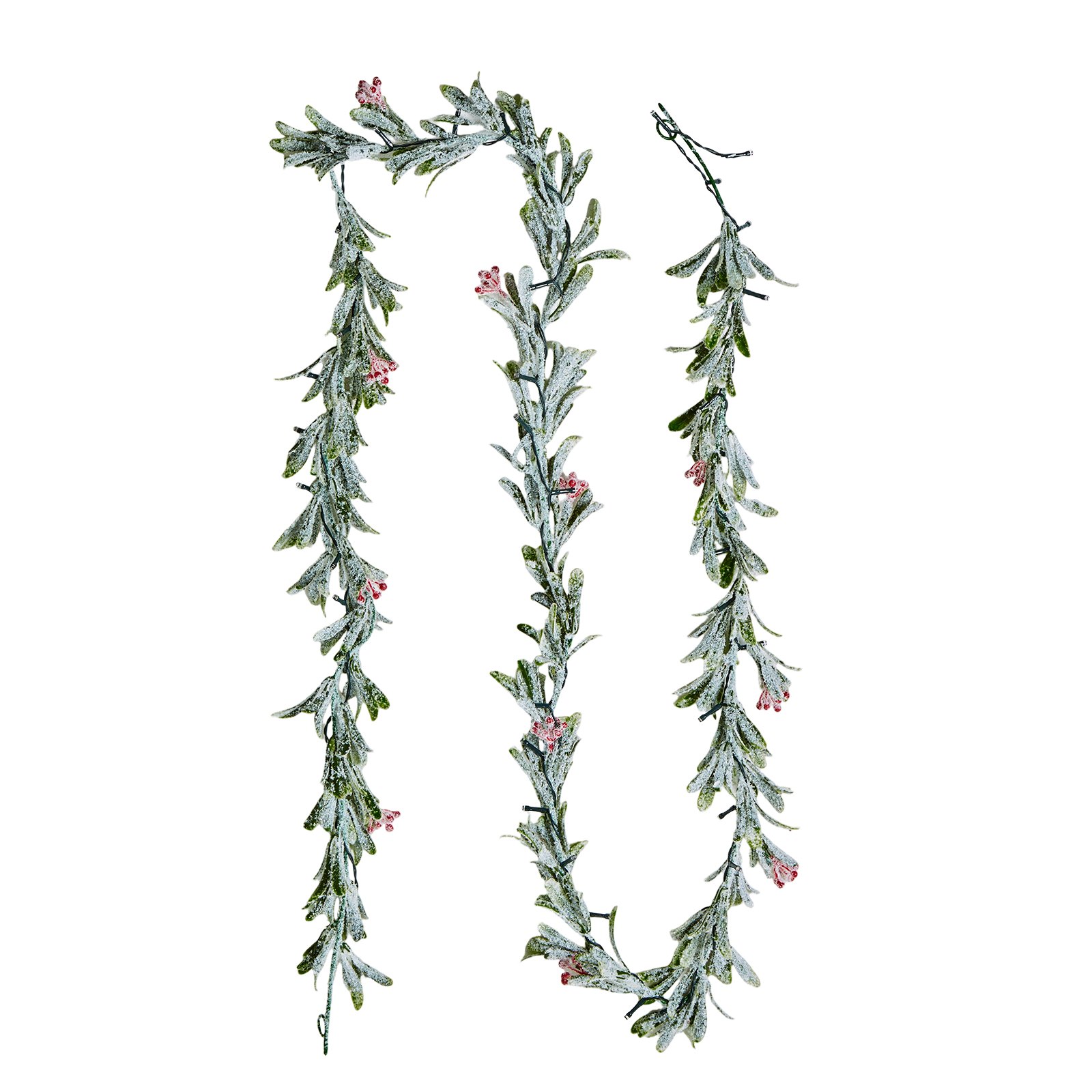 VEVOR Christmas Garland, 2750 mm Realistic Greenery Decorated with Vines, Olive Leaves, and Berries, Evergreen Faux Garlands with Light String for Indoor Outdoor Xmas Decoration on Mantel Fireplace