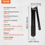 VEVOR Grease Gun, 10000 PSI Max. Working Pressure, 20 OZ / 600 CC Capacity Heavy Duty Lever Action Grease Gun Kit, Includes 18.5 Inch Flexible Hose, 2 Black Flat Couplers, and 1 Straight Metal Pipes