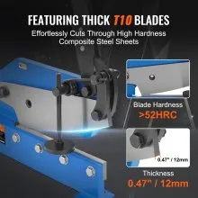 VEVOR 12" Manual Hand Plate Shear for Metal Sheet Processing, HS-12 Benchtop Cutter with Q235 Material, for Crafts Thick Steel Crafting, Heavy Duty Roll Press Machine for Builders, DIY Enthusiasts
