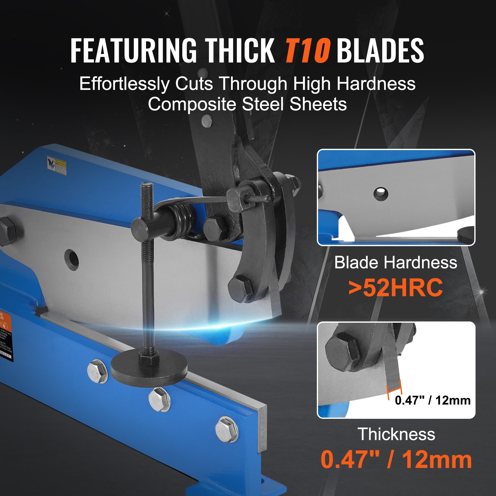 VEVOR 8" Manual Hand Plate Shear for Metal Sheet Processing, HS-8 Benchtop Cutter with Q235 Material, for Crafts Thick Steel Crafting, Heavy Duty Roll Press Machine for Builders, DIY Enthusiasts