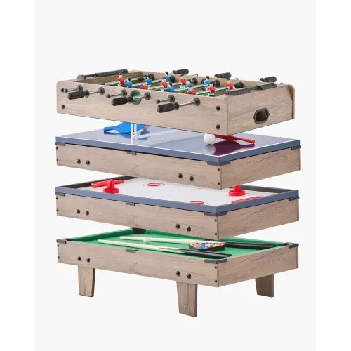 VEVOR 4-in-1 Combo Game Table Set, 32" Air Hockey Table, Multi Combination Table with Pool Billiard, Hockey, Foosball, Ping Pong, Pushers & Pucks, Sports Arcade Table for Kids Family Game Room Office