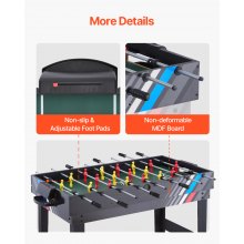 VEVOR 122cm Air Hockey Table 4-in-1 Combo Game Table Foosball Ping Pong Billiard