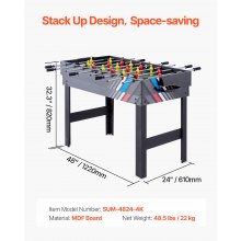 VEVOR 122cm Air Hockey Table 4-in-1 Combo Game Table Foosball Ping Pong Billiard