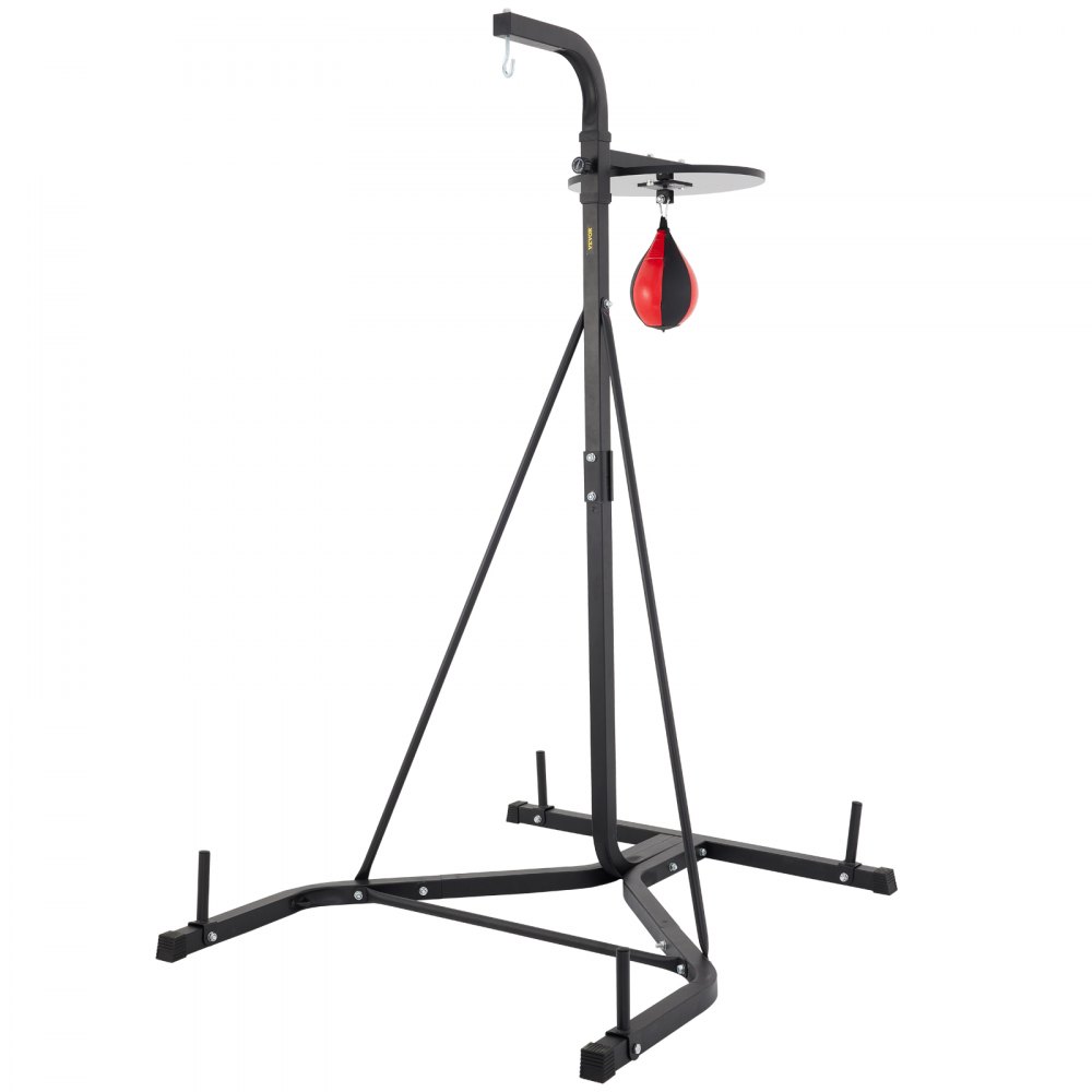 VEVOR heavy bag stand with speedball platform and robust black frame.