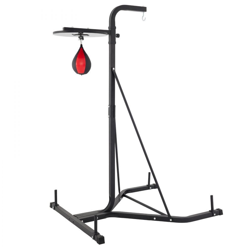 VEVOR heavy bag stand with speed bag platform and triangular base.