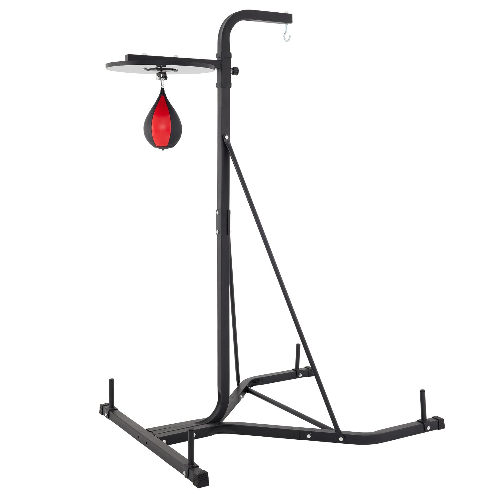 VEVOR heavy bag stand with speed bag platform and triangular base.