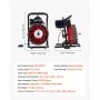 VEVOR Drain Cleaner Machine 23m x 13mm, Sewer Snake Auger Manual Feed with 4 Cutters & Air-activated Foot Switch for 50mm to 150mm Pipes