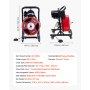 VEVOR Drain Cleaner Machine 15m x 13mm, Manual Feed Sewer Snake Auger on Wheels - with 4 Cutters & Air-activated Foot Switch for 50mm to 150mm Pipes
