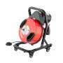 VEVOR Drain Cleaner Machine 50FT x 1/2 Inch, Manual Feed Sewer Snake Auger - with Wheels, 4 Cutters & Air-activated Foot Switch for 2" to 4" Pipes