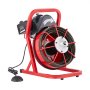 Desatascador de desagües VEVOR de 22,8 m x 0,9 cm, con barrena de alimentación manual, 250 W, 4 cortadores e interruptor de pie neumático para tuberías de 5 a 10 cm