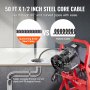 VEVOR Drain Cleaner Machine 50FT x 1/2 Inch, Sewer Snake Auger Manual Feed, 250W Electric Drain Cleaning Machine with 4 Cutters & Air-activated Foot Switch for 2" to 4" Pipes