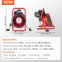 VEVOR Drain Cleaner Machine 50FT x 1/2 Inch, Sewer Snake Auger Manual Feed, 250W Electric Drain Cleaning Machine with 4 Cutters & Air-activated Foot Switch for 2" to 4" Pipes