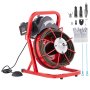VEVOR Drain Cleaner Machine 50FT x 1/2 Inch, Sewer Snake Auger Manual Feed, 250W Electric Drain Cleaning Machine with 4 Cutters & Air-activated Foot Switch for 2" to 4" Pipes