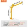 VEVOR Pickup Truck Crane, Folding Truck-Mounted Bed Crane with 1100 lbs Manual Winch, Steel Pickup Truck Jib Crane Hoist 360 Degrees Swivel for Lifting Goods in Construction, Forestry, and Factory