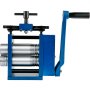 VEVOR-valssaamo 4,4"/112 mm:n koruvalssaamo Vaihdesuhde 1:2,5 Lankavalssaamo 0,1–7 mm Puristimen paksuus Manuaalinen yhdistelmävalssaamo korulevyille Neliö-, puoliympyrä- ja ympyräkuvio