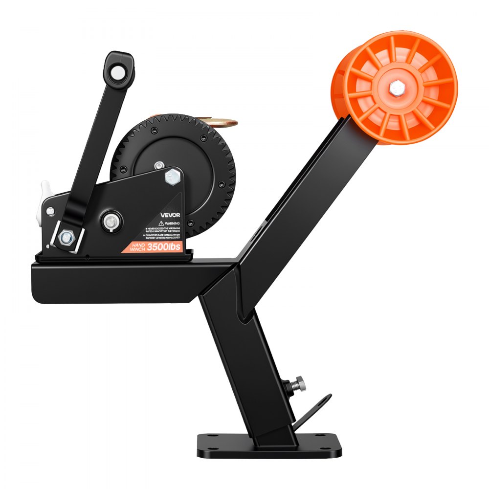 VEVOR Boat Trailer Winch Stand with Roller, 1588 kg, 6.1m Orange Polyester Strap, Boat Winch Mount, for 2-3 Inches W x 3-4 Inches H Trailer Tongue, Fit for Jet Ski, Sailboat, Speedboat