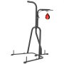 VEVOR punching bag stand with speed bag platform in black, featuring sturdy steel construction.