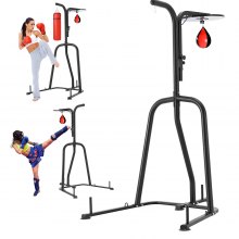 VEVOR 2-i-1-stativ för boxningssäck, tung träningsutrustning i stål, boxningssäck med justerbar höjd och Speed ​​Bag-stativ, fristående sandsäcksställ, rymmer upp till 400 lbs, för fitness hemmagym