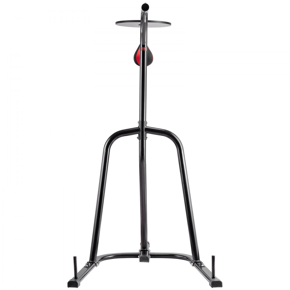 VEVOR 2 in 1 Punching Bag Stand, Steel Heavy Duty Workout Equipment, Adjustable Height Boxing Punching Bag and Speed Bag Stand, Freestanding Sandbag Rack, Holds Up to 140 lbs, for Home Gym Fitness