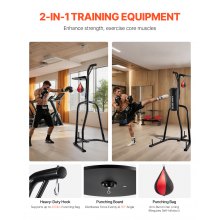 VEVOR 2 in 1 Heavy Duty Punching Bag Frame Boxing Punching Fitness Stand Steel