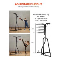 VEVOR 2 in 1 Heavy Duty Punching Bag Frame Boxing Punching Fitness Stand Steel