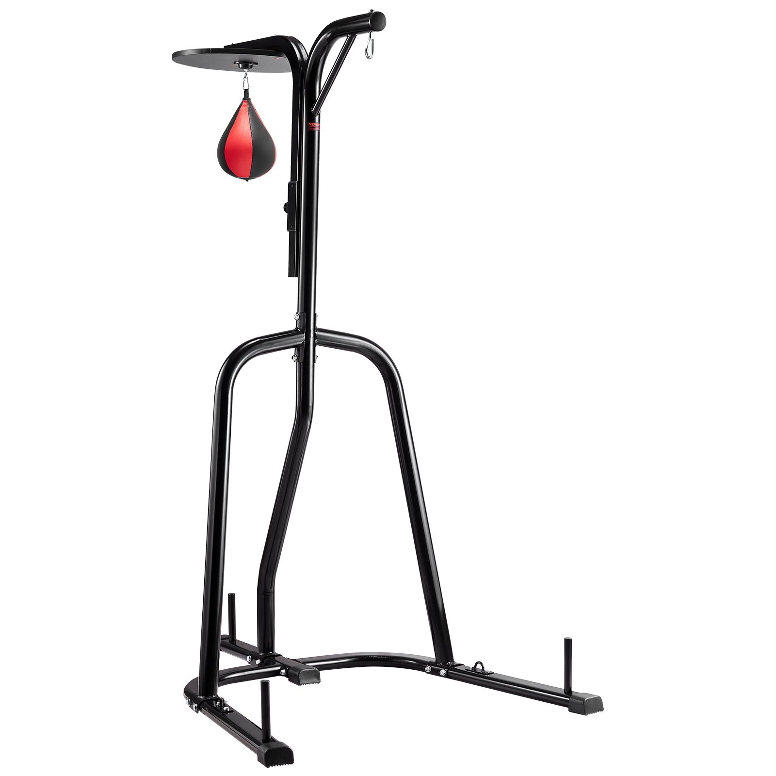 VEVOR 2 in 1 Punching Bag Stand, Steel Heavy Duty Workout Equipment, Adjustable Height Boxing Punching Bag and Speed Bag Stand, Freestanding Sandbag Rack, Holds Up to 140 lbs, for Home Gym Fitness