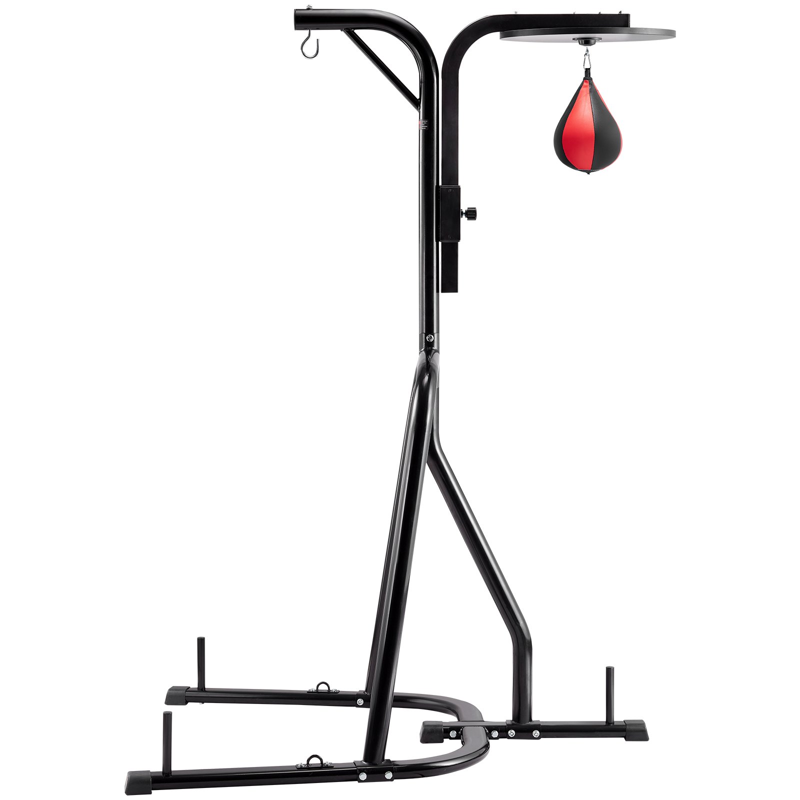 VEVOR 2 in 1 Punching Bag Stand, Steel Heavy Duty Workout Equipment, Adjustable Height Boxing Punching Bag and Speed Bag Stand, Freestanding Sandbag Rack, Holds Up to 140 lbs, for Home Gym Fitness