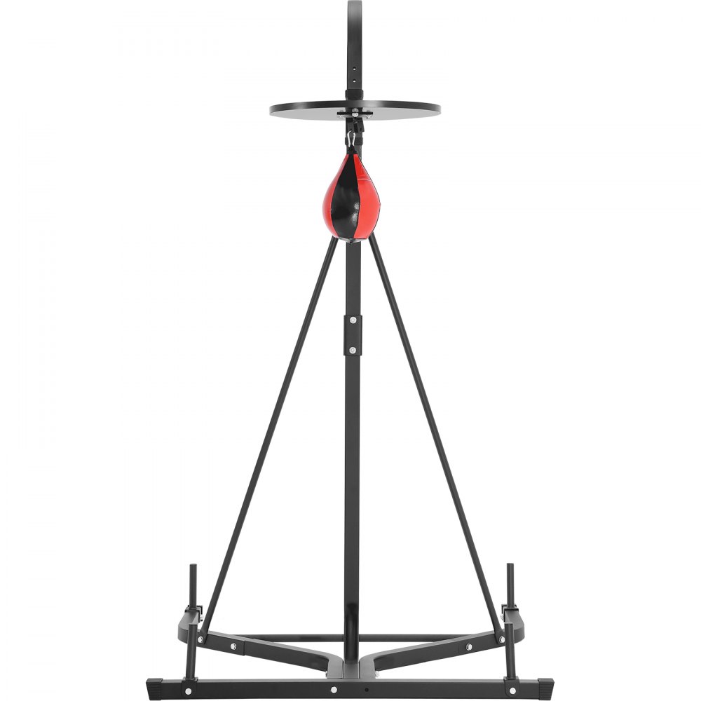 VEVOR 2 in 1 Punching Bag Stand, Steel Heavy Duty Workout Equipment, Adjustable Height Boxing Punching Bag and Speed Bag Stand, Freestanding Sandbag Rack, Holds Up to 400 lbs, for Home Gym Fitness
