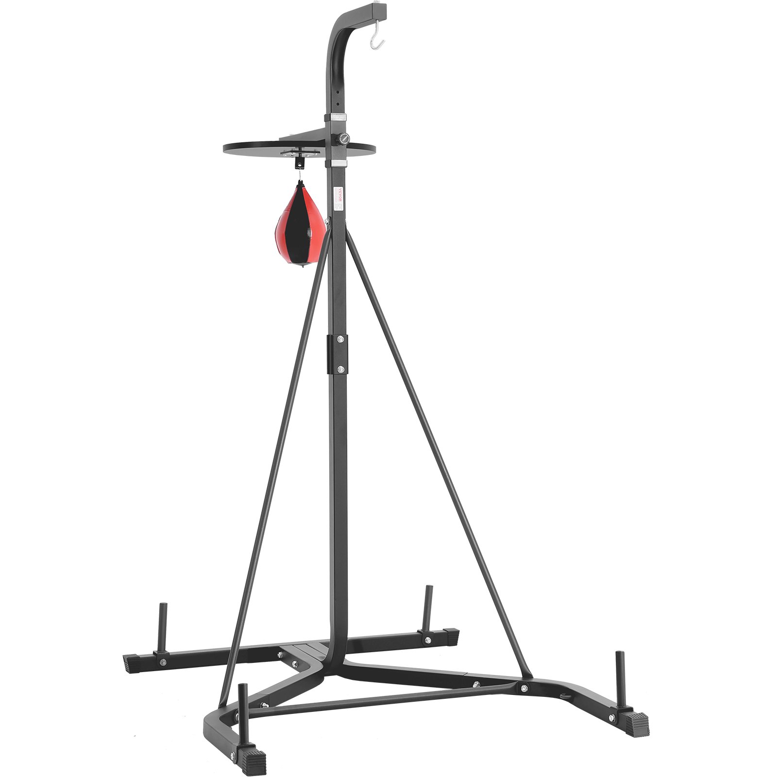 VEVOR 2 in 1 Punching Bag Stand, Steel Heavy Duty Workout Equipment, Adjustable Height Boxing Punching Bag and Speed Bag Stand, Freestanding Sandbag Rack, Holds Up to 400 lbs, for Home Gym Fitness
