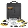 VEVOR 221-Piece Mechanics Tool Set, 1/4" and 3/8" Drive Sockets, SAE and Metric Mechanic Tool Kit with Bits, Wrenches, Ratchet Handle, Accessories, and Plastic Storage Case, for Automotive Repair