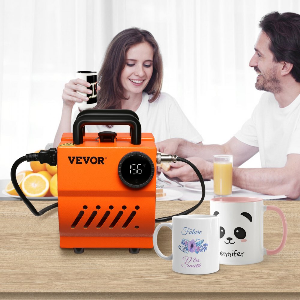 VEVOR Mug Heat Press, Mini Cup Press Machine, DIY Sublimation Blanks 311.8 g-425.2 g Coffee Mugs Tumblers, Handheld Lightweight Presser as Holiday Gift Present, Easy Press with Tape Gloves Accessories