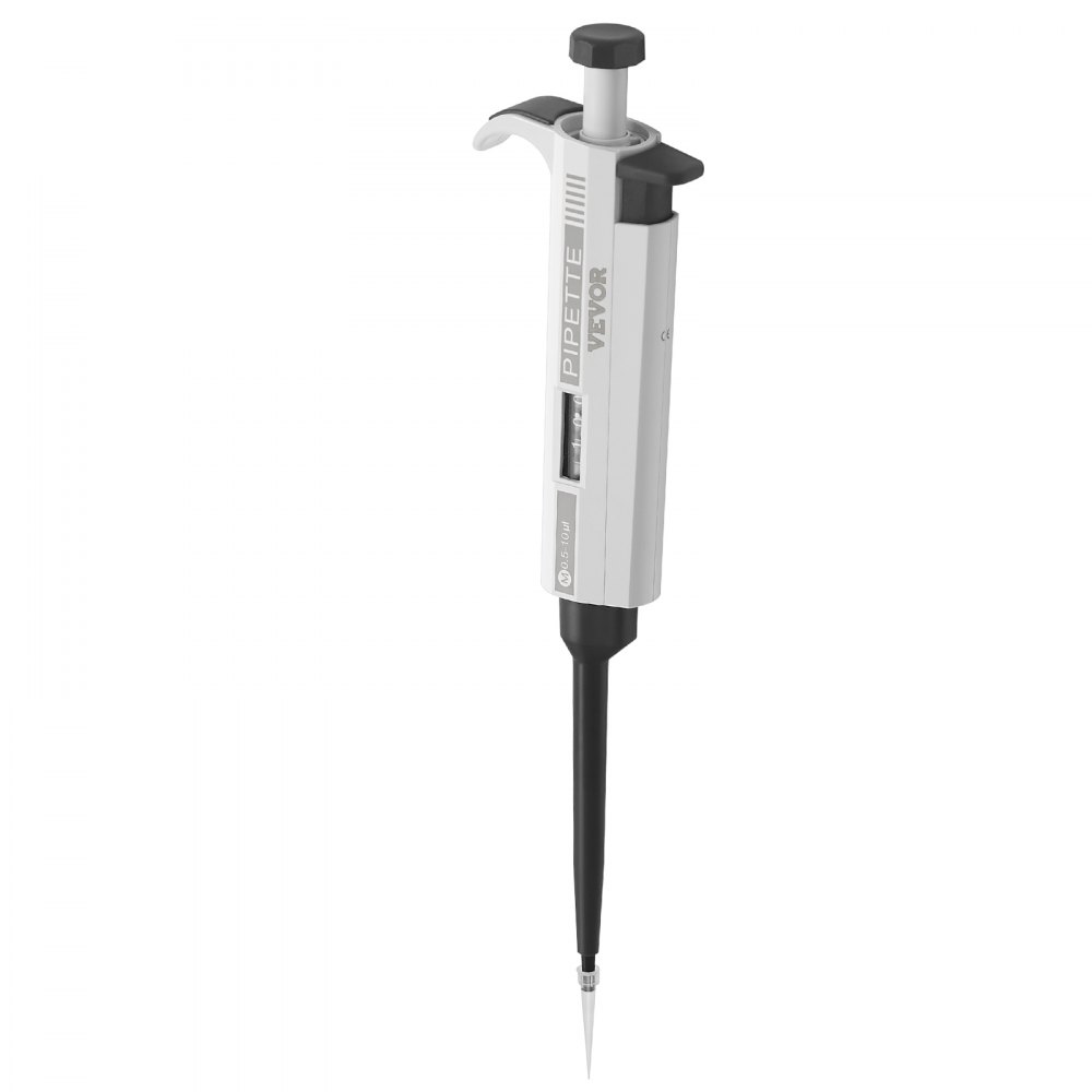 VEVOR lab micropipette with adjustable volume, ergonomic handle, and precision tip.