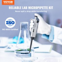 Kit de micropipeta de laboratorio VEVOR 0,5-10μl 10-100μl 100-1000μl de un solo canal (3 piezas)
