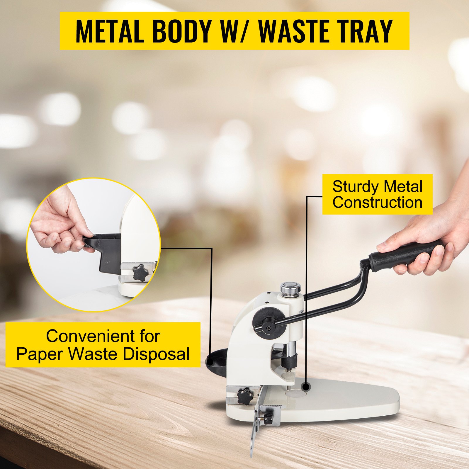 VEVOR Heavy Duty Hole Punch 300 Sheet Capacity Heavy Duty Paper Punch 1.18"/30 mm Punch Thickness Hole Puncher High Capacity Metal Body & Steel Drill Heavy Duty Punches for Paper Tags Invoices Files