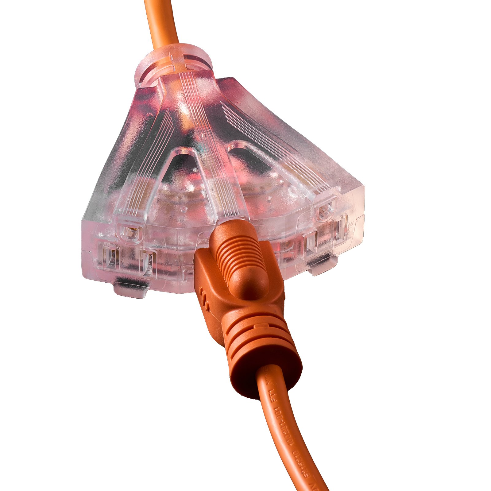 VEVOR Retractable Extension Cord Reel, 30 FT, Heavy Duty 16AWG/3C SJTOW Power Cord, with Lighted Triple Tap Outlet 10 Amp Circuit Breaker, for Ceiling or Wall Mount Garage and Shop, ETL Listed