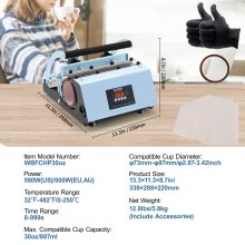 VEVOR Tumbler Heat Press Machine 11-30oz Mug Press Sublimation Tumblers Blue