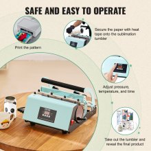 VEVOR Tumbler Heat Press Machine 311.8-850.5 g Mug Press Sublimation Tumblers Green