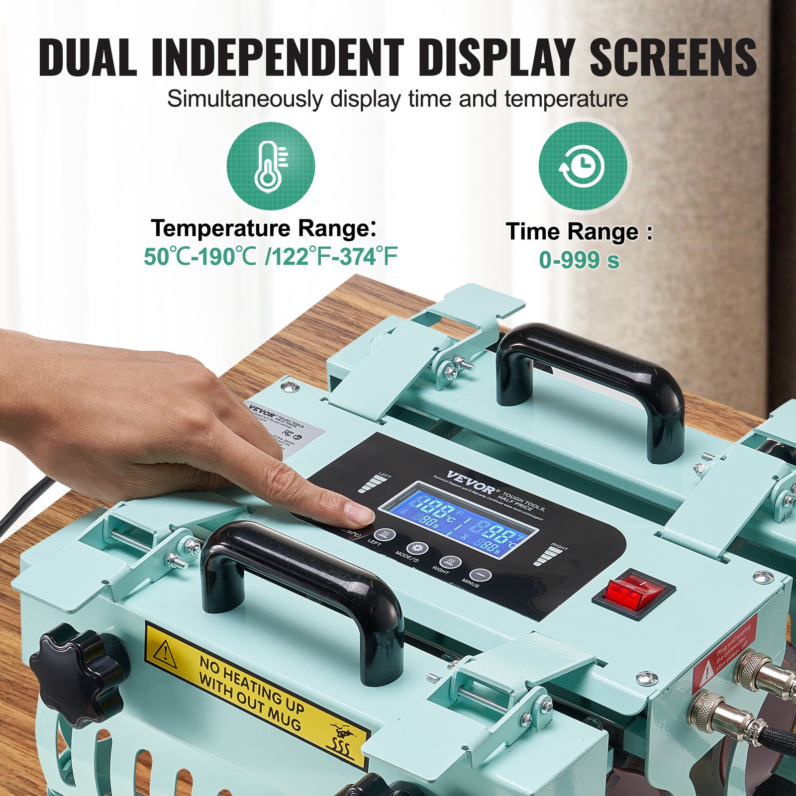 VEVOR Tumbler Heat Press Machine, 2 Station Heaters, 11-30oz Mug Press, Heat Up Fast and Even, Tumbler Press with Dual Independent Display Screens, for Sublimation Tumblers, Cups, and Mugs