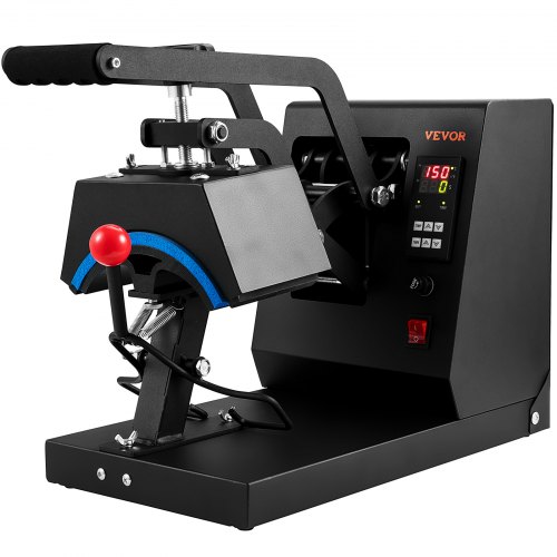 VEVOR Hat Heat Press, 4-in-1 Cap Heat Press Machine, 6x3inches Clamshell Sublimation Transfer, LCD Digital Timer Temperature Control with 4pcs Curved Heating Elements (6x3/6.7x2.7/6.7x2.7/8.1x3.5)