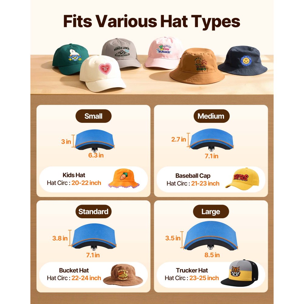 VEVOR Hat Heat Press Cap Heat Press Machine 4 Heating Pads Sublimation Transfer