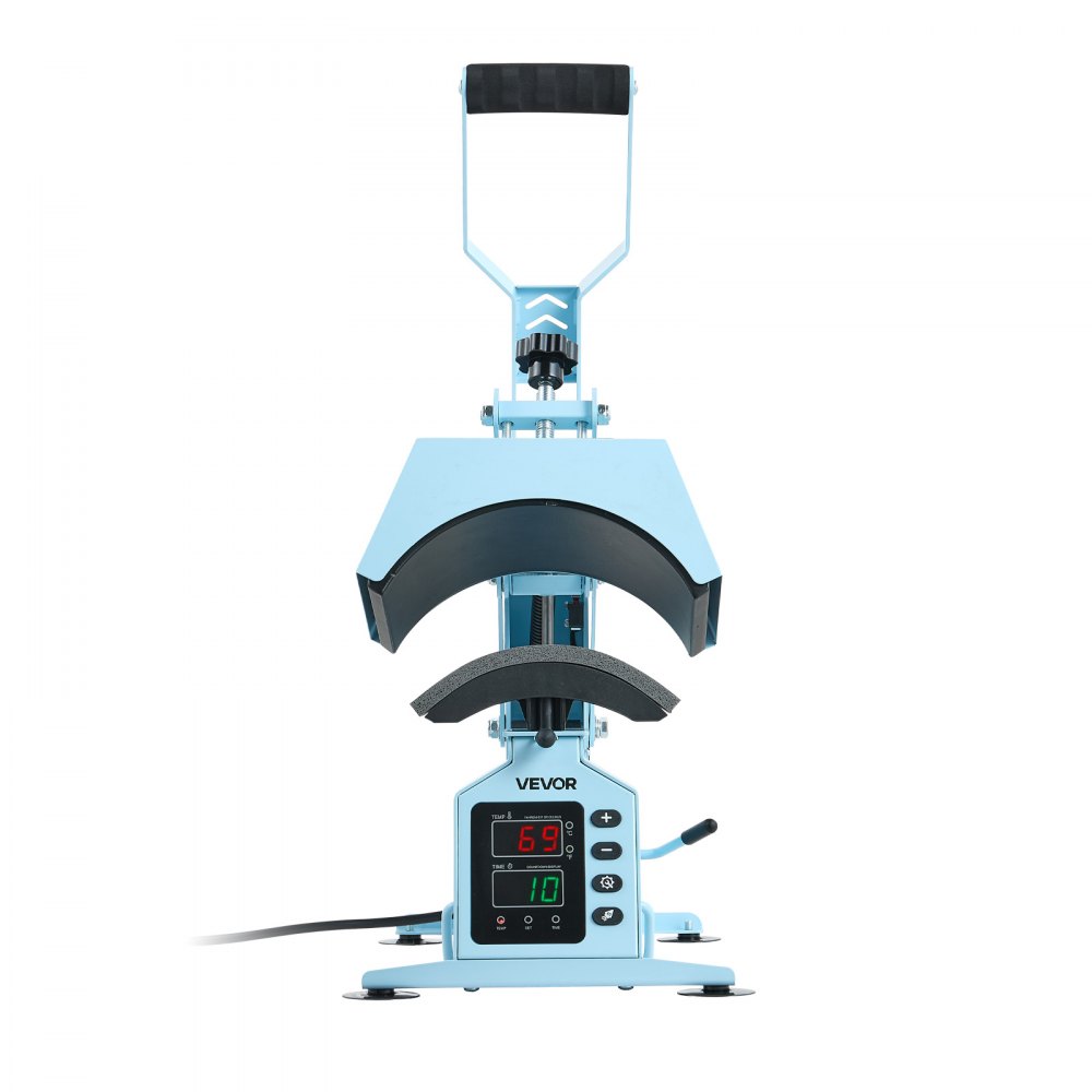 VEVOR Hat Heat Press Machine, with 4 Interchangeable Platens and Caps Stretcher, Precise Temperature & Time Control, Heat Press for Hats and Caps, for HTV Iron On and Sublimation Projects, Light Blue