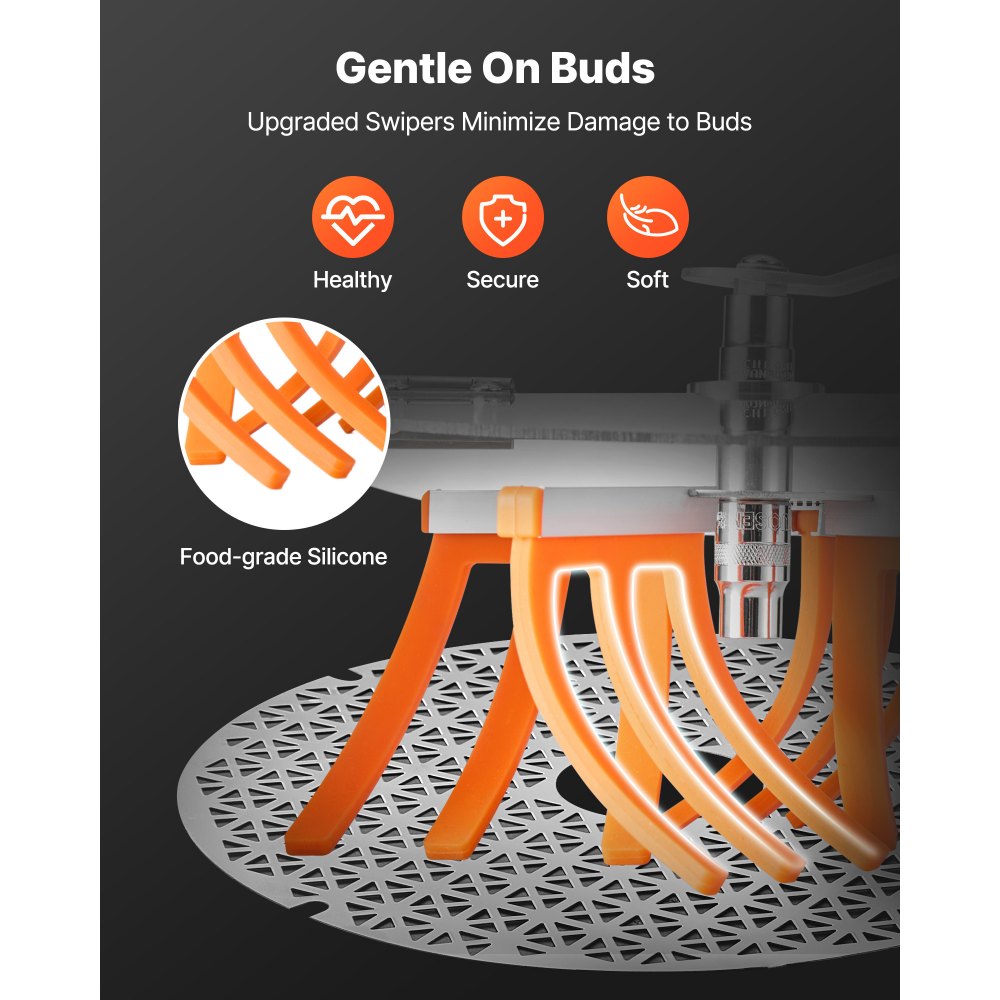 VEVOR Manual Bud Leaf Trimmer, 12 in Reaper Bowl Bud Trimmer with Stainless Steel Blades, Visual Cutting , Wet & Dry Hydroponic Cutting Machine with Tray, Twisted Spin Cut for Plant Buds Flowers