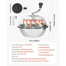 VEVOR Manual Bud Leaf Trimmer 13 in Bud Bowl Trimmer Hydroponic Trimming Machine