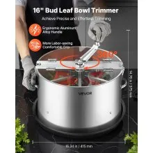 VEVOR Manual Bud Leaf Trimmer 16 in Electric Reaper Bowl Hydroponic Trimming
