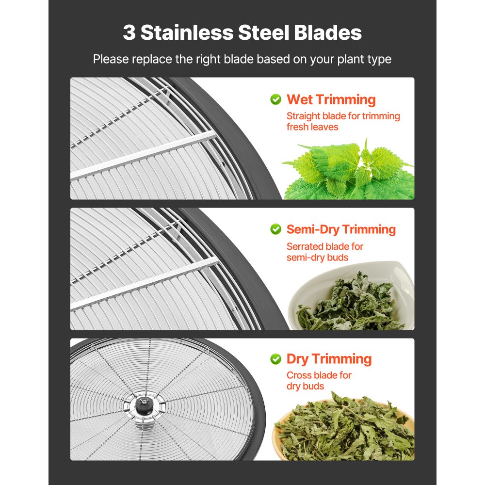 VEVOR Bud Leaf Bowl Trimmer, 600 mm Manual Bud Trimmer, with Sharp Stainless Steel Blades, Visual Cutting, Wet & Dry Hydroponic Cutting Machine, Twisted Spin Cut for Plants Leaves Buds Flowers
