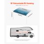 VEVOR Manual RV Awning Complete Kit, 18' Retractable Awning with Aluminum Alloy Frame, Outdoor Trailer Awning, Fit for Most RVs(Blue Fade)